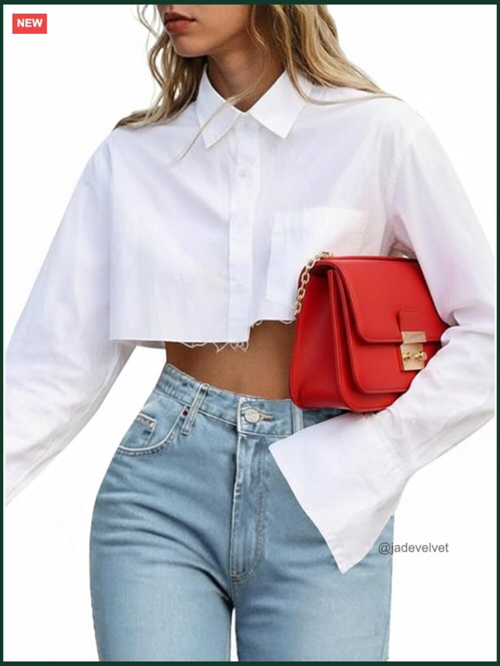 Striped Cropped Button Down Shirt Long Sleeve Crop Top Blouse